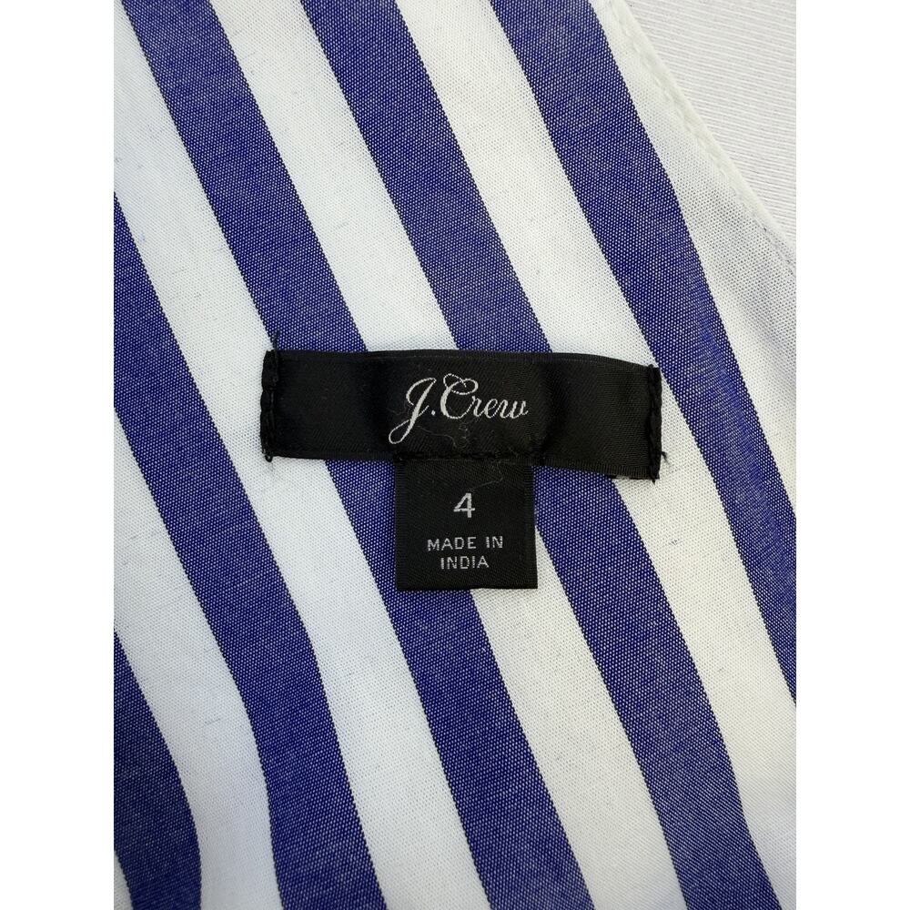 J. Crew Sleeveless Wrap Tie Waist Wide Leg Jumpsuit Blue White Striped Sz 4 EUC - Picture 13 of 16